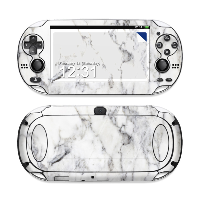 PlayStation Vita Skin design of White, Geological phenomenon, Marble, Black-and-white, Freezing, with white, black, gray colors