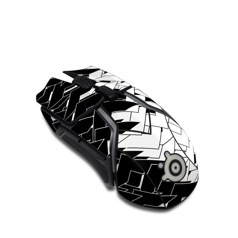 SteelSeries Rival 600 Gaming Mouse Skin design of Pattern, Black, Black-and-white, Monochrome, Monochrome photography, Line, Design, Parallel, Font with black, white colors