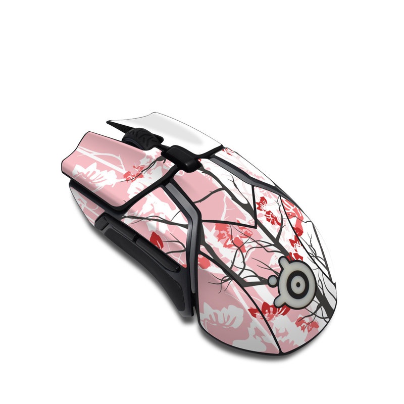 white and pink gaming mouse