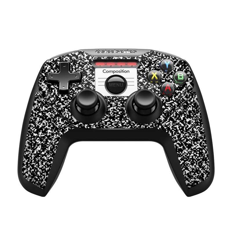SteelSeries Nimbus Controller Skin design of Text, Font, Line, Pattern, Black-and-white, Illustration, with black, gray, white colors