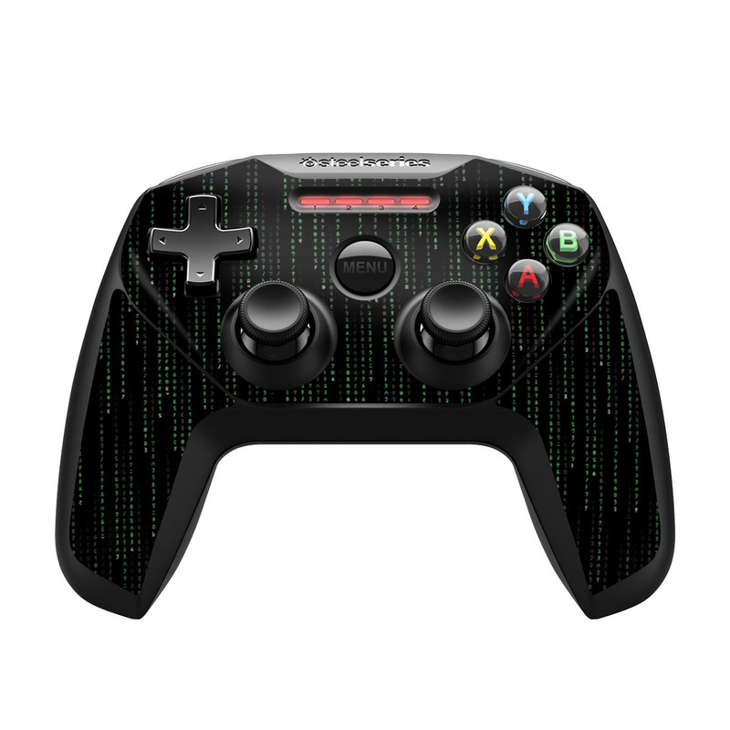 SteelSeries Nimbus Controller Skin design of Green, Black, Pattern, Symmetry, with black colors