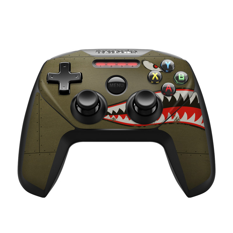 SteelSeries Nimbus Controller Skin design of Red, Leaf, Plant, Illustration, Art, Carmine, Graphics, Perennial plant, with black, red, gray colors