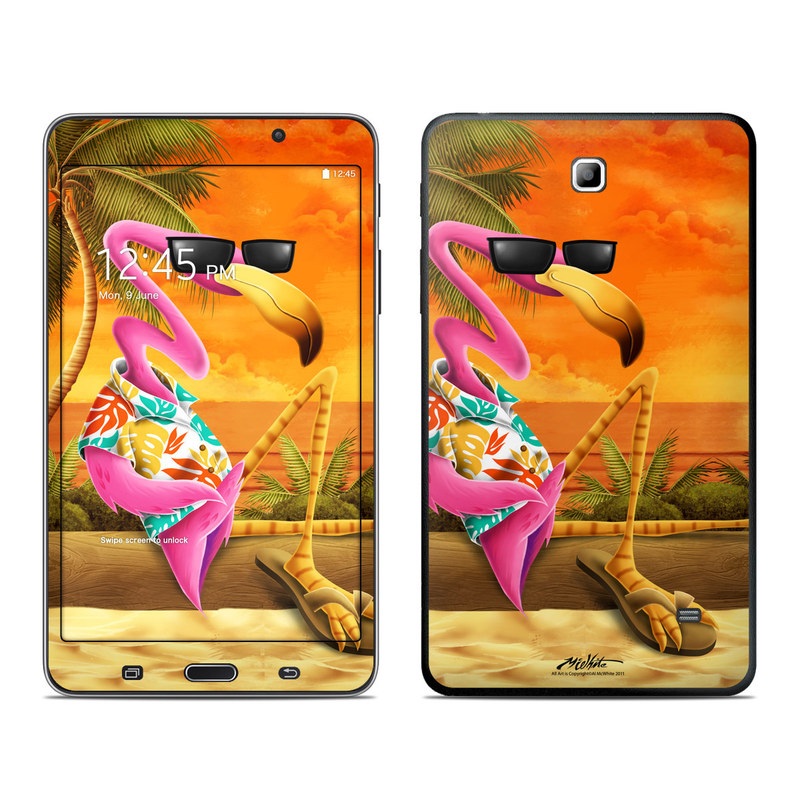 Samsung Galaxy Tab 4 7.0 Skin design of Cartoon, Art, Animation, Illustration, Plant, Cg artwork, Shoe, Fictional character, with red, orange, green, black, pink colors