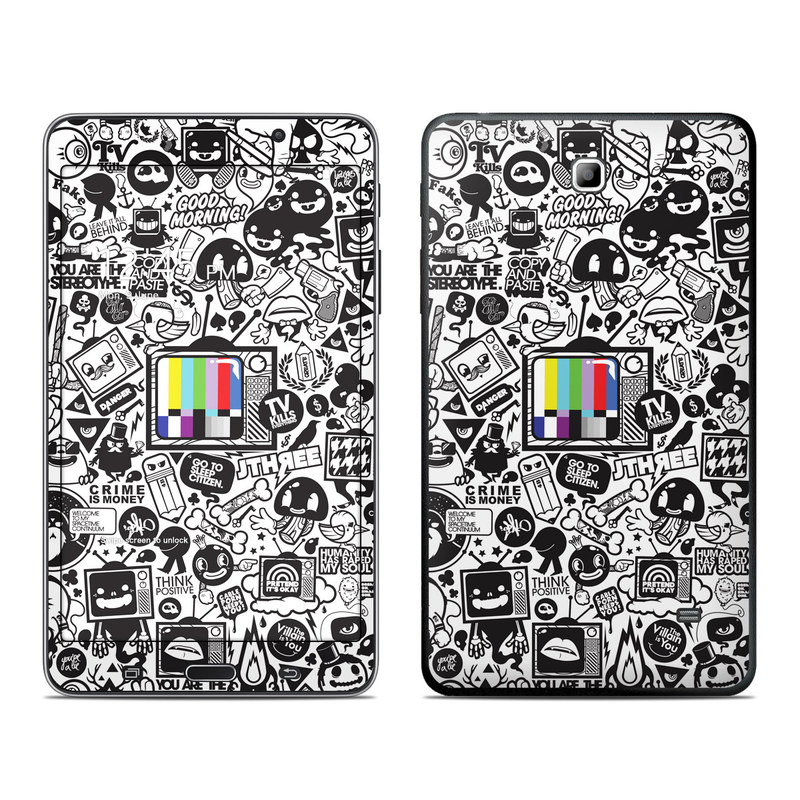 Samsung Galaxy Tab 4 7.0 Skin design of Pattern, Drawing, Doodle, Design, Visual arts, Font, Black-and-white, Monochrome, Illustration, Art, with gray, black, white colors