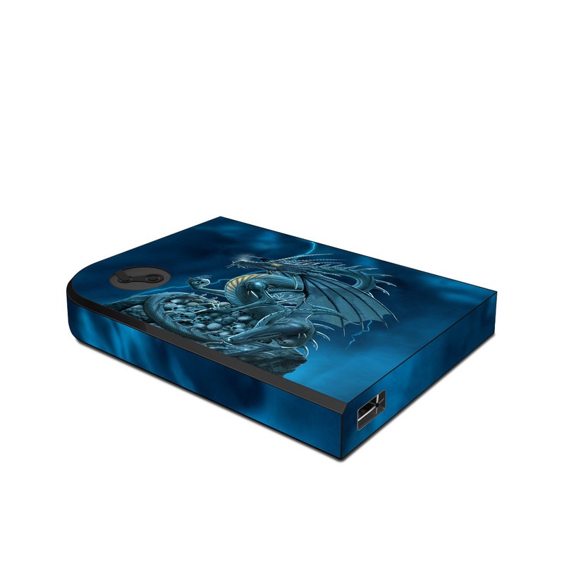 Valve Steam Link Skin design of Cg artwork, Dragon, Mythology, Fictional character, Illustration, Mythical creature, Art, Demon, with blue, yellow colors