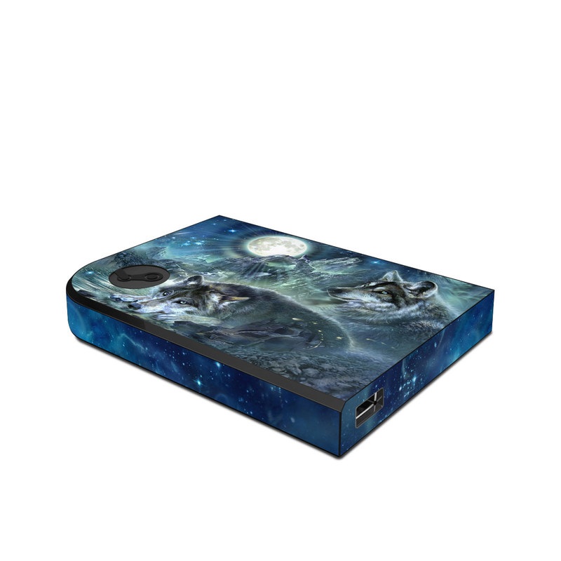 Valve Steam Link Skin design of Cg artwork, Fictional character, Darkness, Werewolf, Illustration, Wolf, Mythical creature, Graphic design, Dragon, Mythology, with black, blue, gray, white colors
