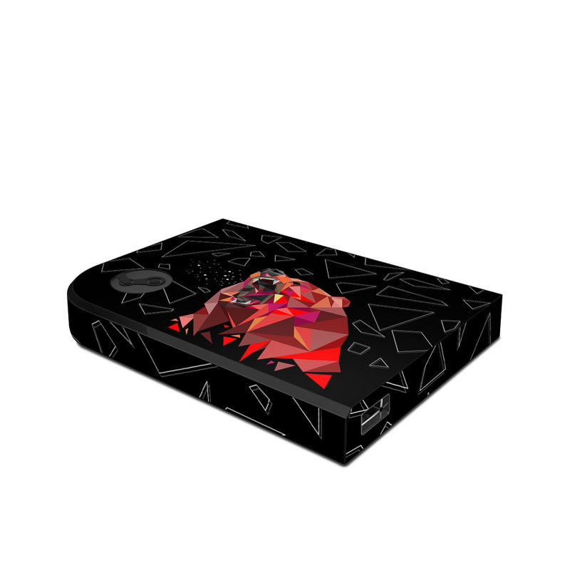 Valve Steam Link Skin design of Graphic design, Triangle, Font, Illustration, Design, Art, Visual arts, Graphics, Pattern, Space, with black, red colors