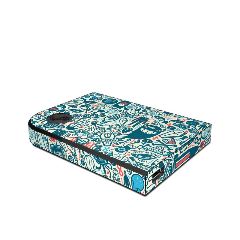 Valve Steam Link Skin design of Pattern, Psychedelic art, Turquoise, Art, Design, Visual arts, Line, Drawing, Doodle, Graphic design, with white, green, blue, red colors