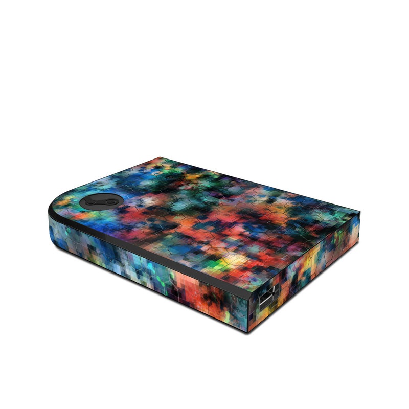 Valve Steam Link Skin design of Blue, Colorfulness, Pattern, Psychedelic art, Art, Sky, Design, Textile, Dye, Modern art, with black, blue, red, gray, green colors