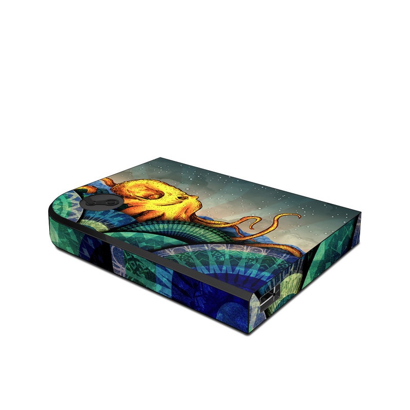 Valve Steam Link Skin design of Illustration, Fractal art, Art, Cg artwork, Sky, Organism, Psychedelic art, Graphic design, Graphics, Octopus, with black, gray, blue, green, red colors