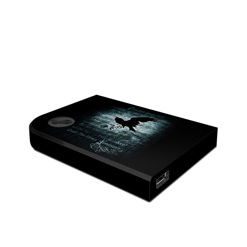 Valve Steam Link Skin design of Bird, Text, Wing, Graphic design, Darkness, Font, Illustration, Graphics, with black, white, blue colors