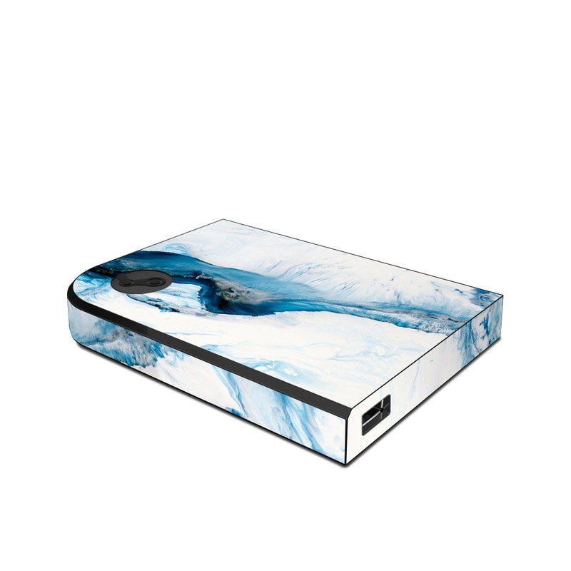 Valve Steam Link Skin design of Glacial landform, Blue, Water, Glacier, Sky, Arctic, Ice cap, Watercolor paint, Drawing, Art, with white, blue, black colors
