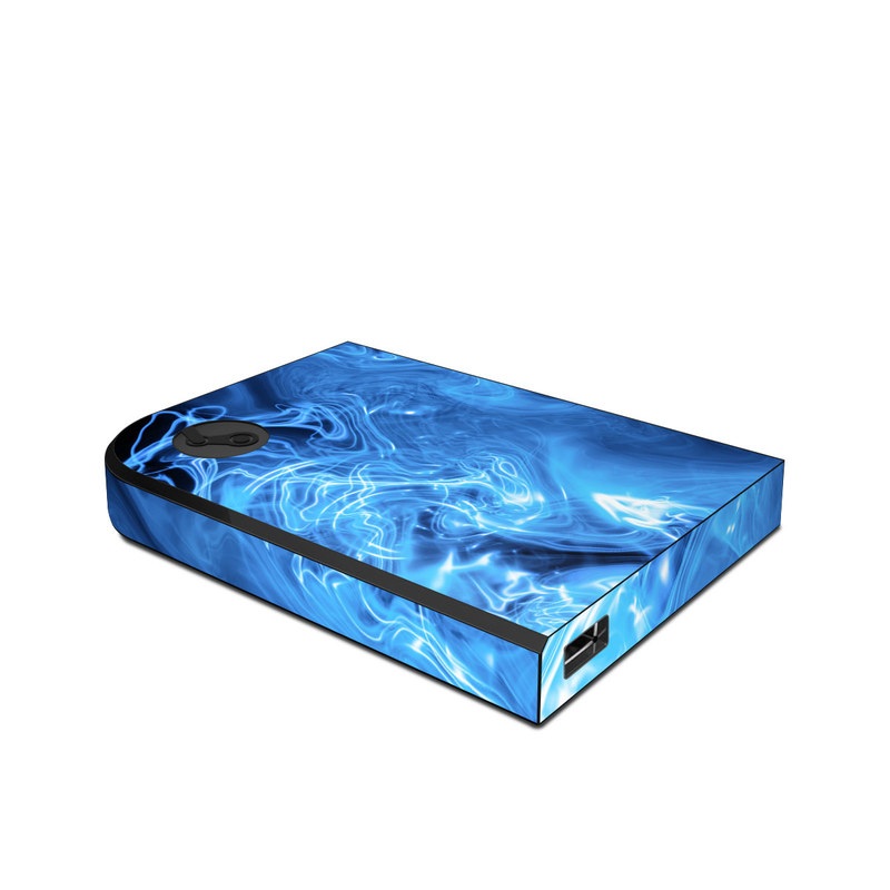 Valve Steam Link Skin design of Blue, Water, Electric blue, Organism, Pattern, Smoke, Liquid, Art, with blue, black, purple colors
