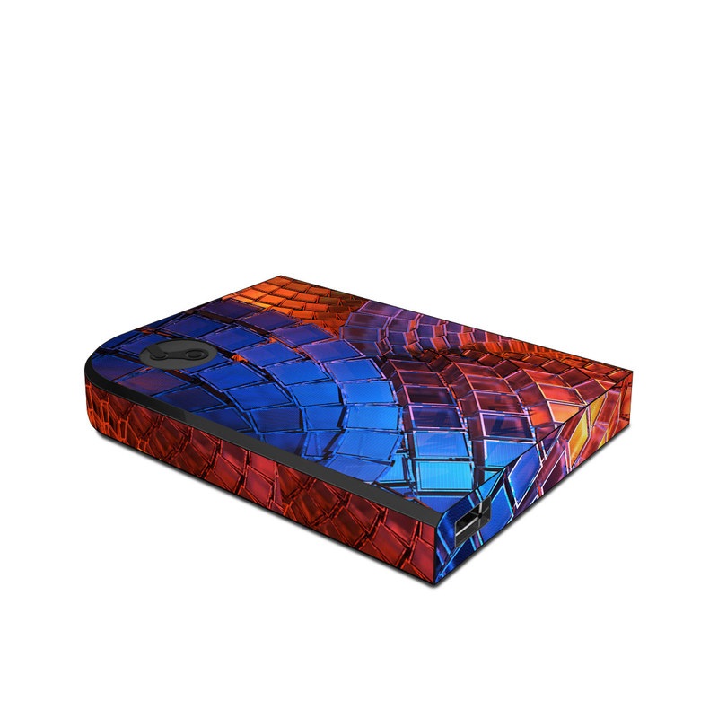 Valve Steam Link Skin design of Blue, Red, Orange, Light, Pattern, Architecture, Design, Fractal art, Colorfulness, Psychedelic art, with black, red, blue, purple, gray colors