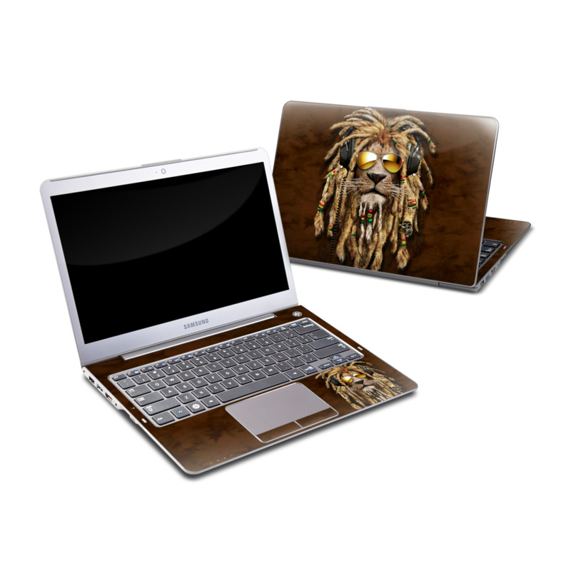 Samsung Series 5 13.3-inch Ultrabook Skin design of Hair, Fur, Dreadlocks, Snout, Organism, Glasses, Whiskers, Mask, Wildlife, Fictional character, with black, green, red, gray colors