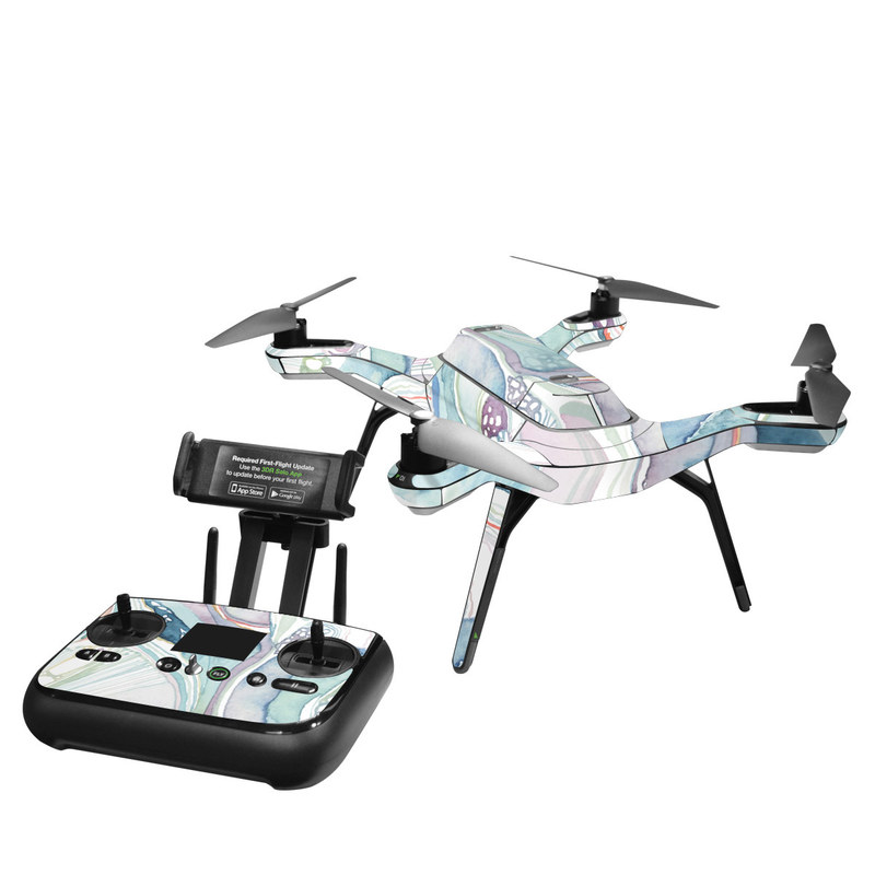 3DR Solo Skin design of Watercolor paint, Plant, Art, Illustration, Flower, with blue, purple, pink, red, orange colors