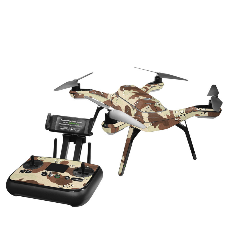 3DR Solo Skin design of Military camouflage, Brown, Pattern, Design, Camouflage, Textile, Beige, Illustration, Uniform, Metal, with gray, red, black, green colors