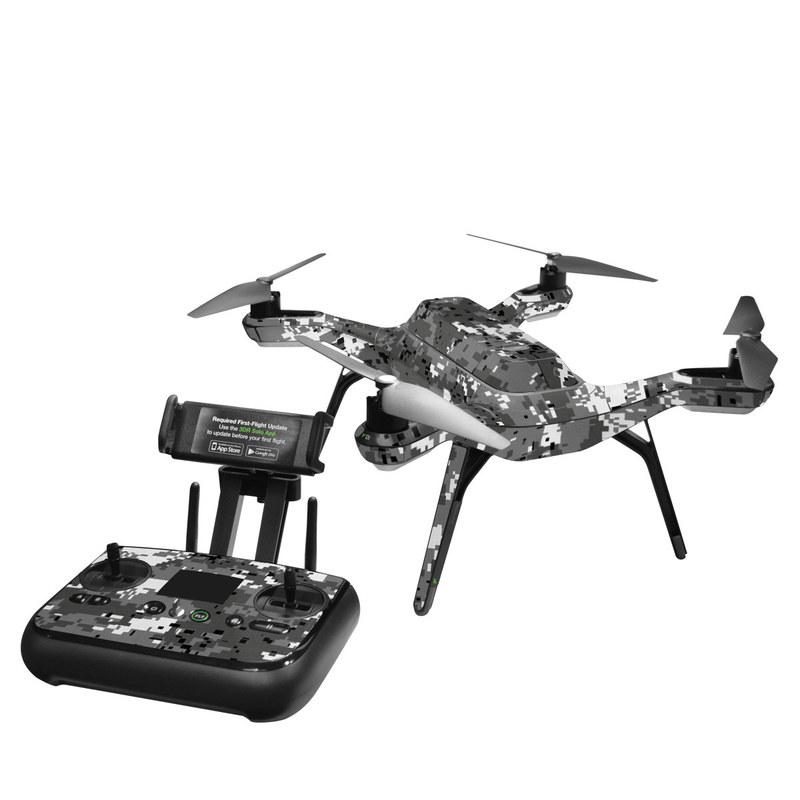 3DR Solo Skin design of Military camouflage, Pattern, Camouflage, Design, Uniform, Metal, Black-and-white with black, gray colors