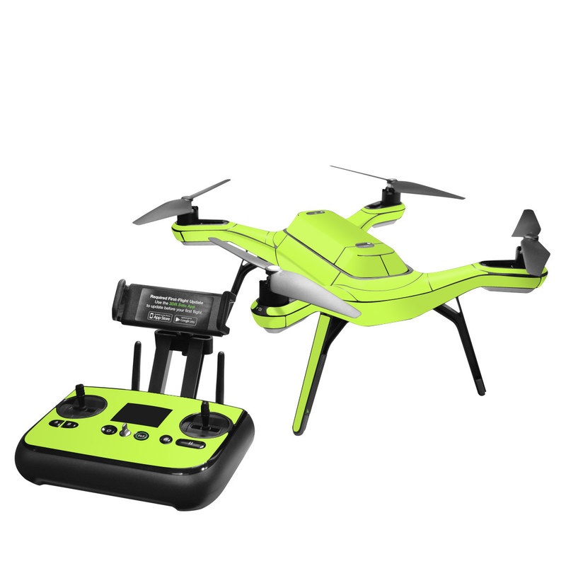 3DR Solo Skin design of Green, Yellow, Text, Leaf, Font, Grass, with green colors