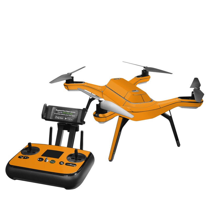 3DR Solo Skin design of Orange, Yellow, Brown, Text, Amber, Font, Peach with orange colors