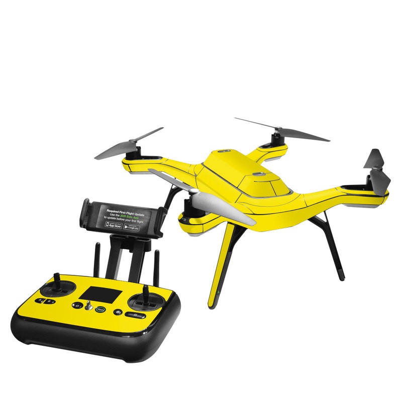 3DR Solo Skin design of Green, Yellow, Orange, Text, Font, with yellow colors