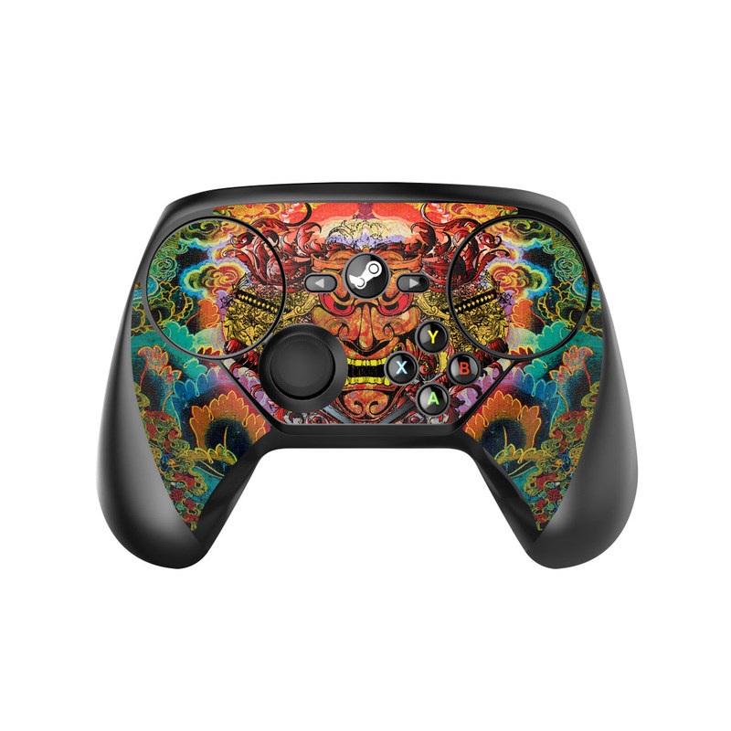 Valve Steam Controller Skin design of Art, Psychedelic art, Visual arts, Illustration, Fictional character, Demon, with red, orange, yellow colors