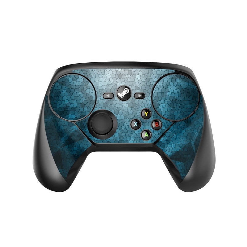 Valve Steam Controller Skin design of Blue, Aqua, Turquoise, Green, Water, Teal, Sky, Azure, Pattern, Atmosphere, with blue, white, gray colors