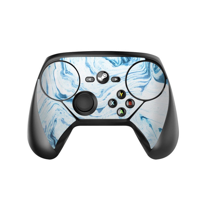 Valve Steam Controller Skin design of Water, Aqua, Wind wave, Drawing, Painting, Wave, Pattern, Art, with blue colors
