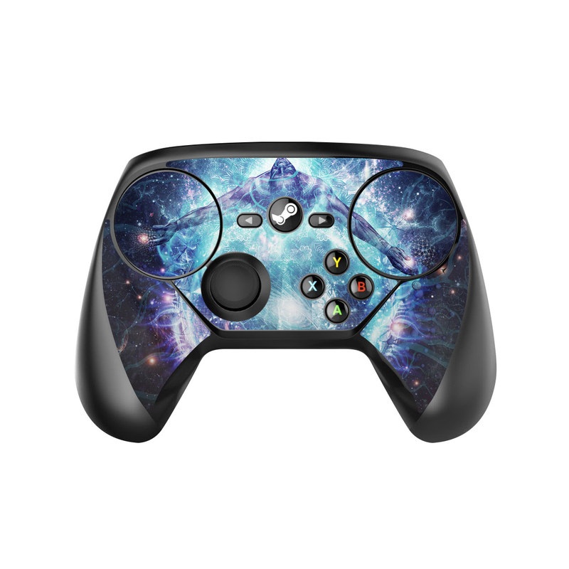Valve Steam Controller Skin design of Outer space, Astronomical object, Universe, Space, Sky, Atmosphere, Fractal art, Nebula, Science, Star, with blue, black, red, yellow, white colors