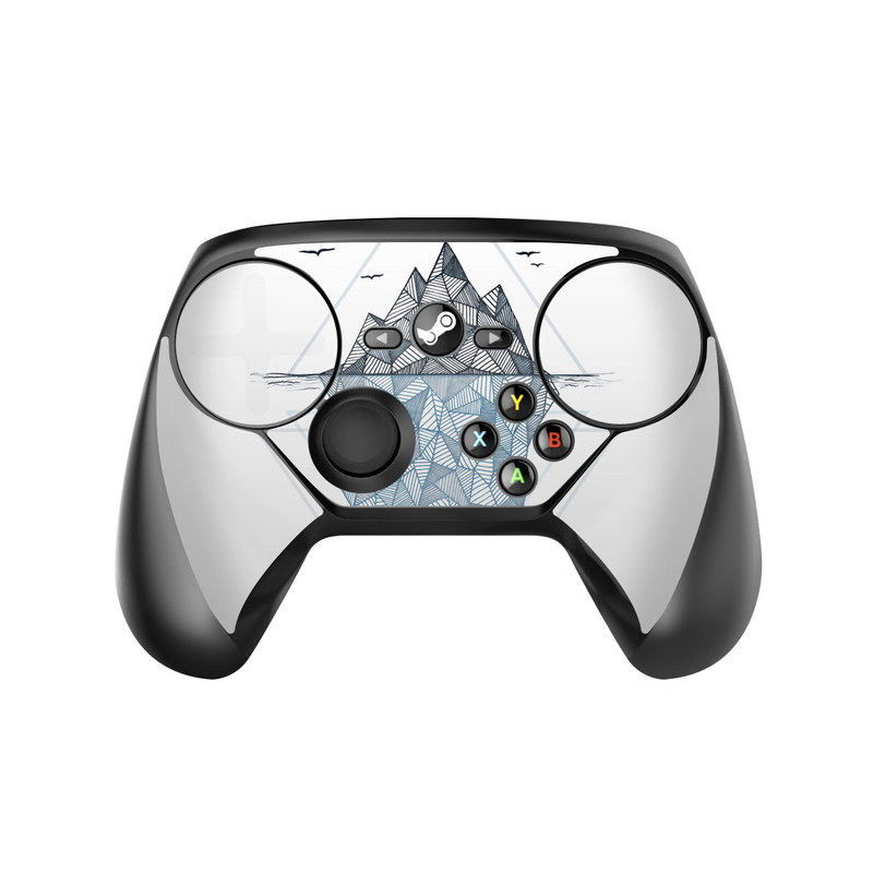 Valve Steam Controller Skin design of Line, Illustration, Design, Symmetry, Pattern, Triangle, Art, with white, black, gray, blue colors