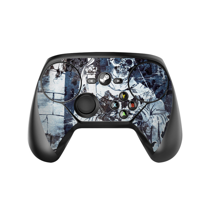 Valve Steam Controller Skin design of Illustration, Art, Monochrome, Visual arts, Drawing, Black-and-white, Graphic design, Fictional character, Fiction, Sketch, with white, black, blue, gray colors