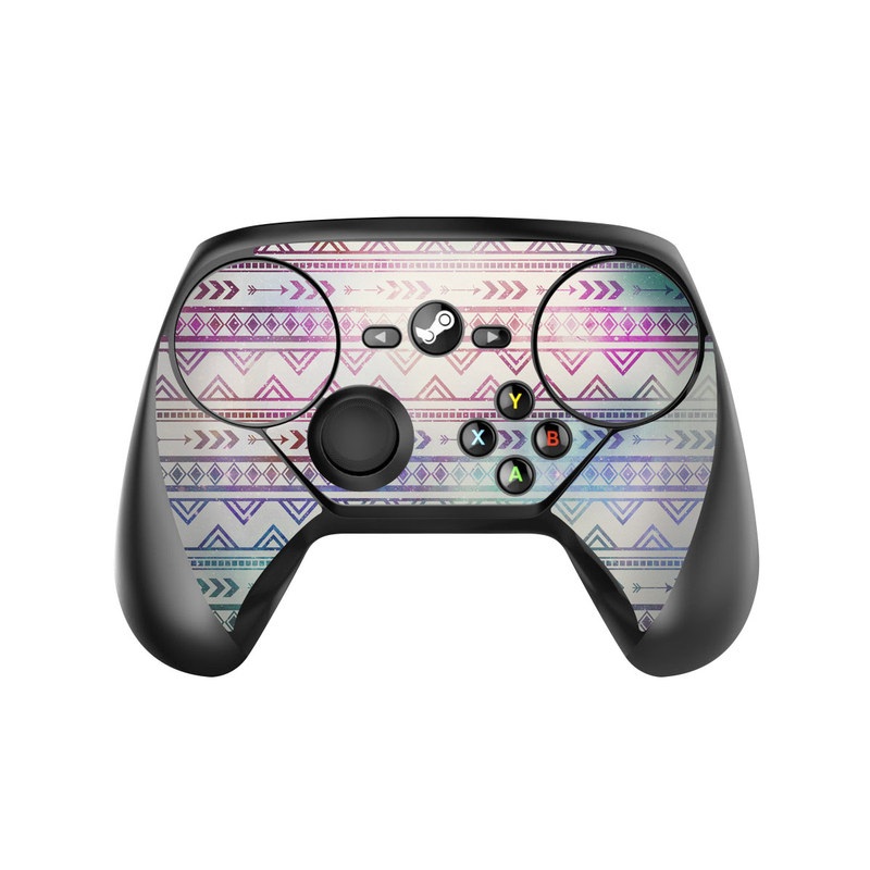 Valve Steam Controller Skin design of Pattern, Line, Teal, Design, Textile, with gray, pink, yellow, blue, black, purple colors