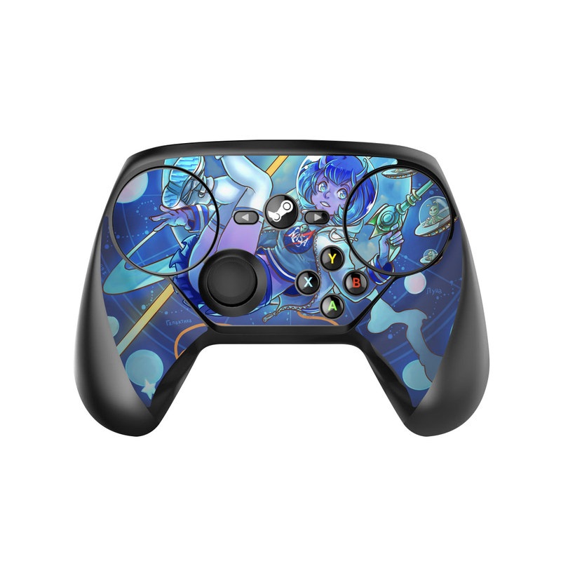 Valve Steam Controller Skin design of Cartoon, Illustration, Graphic design, Games, Space, Design, Anime, Art, Graphics, Fictional character, with blue, white, yellow, purple, green, red, orange, black colors