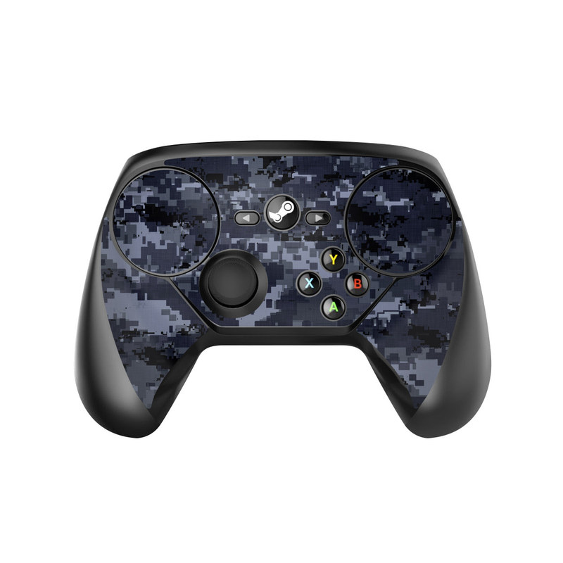 Valve Steam Controller Skin design of Military camouflage, Black, Pattern, Blue, Camouflage, Design, Uniform, Textile, Black-and-white, Space, with black, gray, blue colors