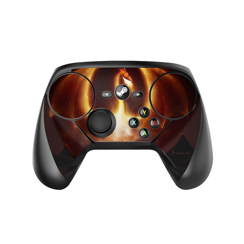 Valve Steam Controller Skin design of Light, Atmosphere, Orange, Space, Heat, Sky, Darkness, Art, Geological phenomenon, Universe, with black, red, green, pink colors