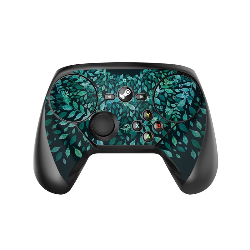 Valve Steam Controller Skin design of Green, Aqua, Organism, Turquoise, Natural environment, Teal, Marine biology, Water, Leaf, Plant, with black, green, white colors