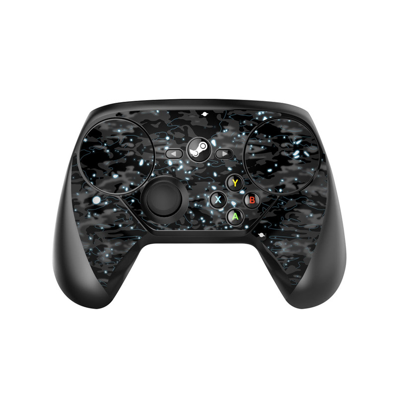 Valve Steam Controller Skin design of Black, Water, Space, Black-and-white, Granite, with blue, white, gray, blue colors