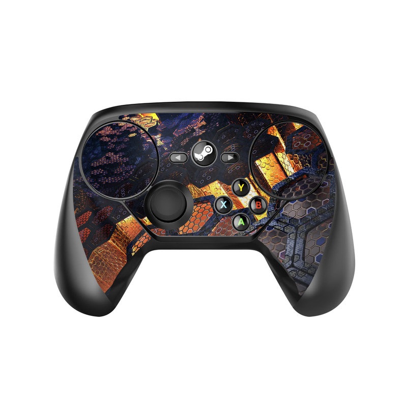 Valve Steam Controller Skin design of Geological phenomenon, Sky, Water, Cobblestone, Rock, Reflection, Colorfulness, World, Art, with black, red, green colors