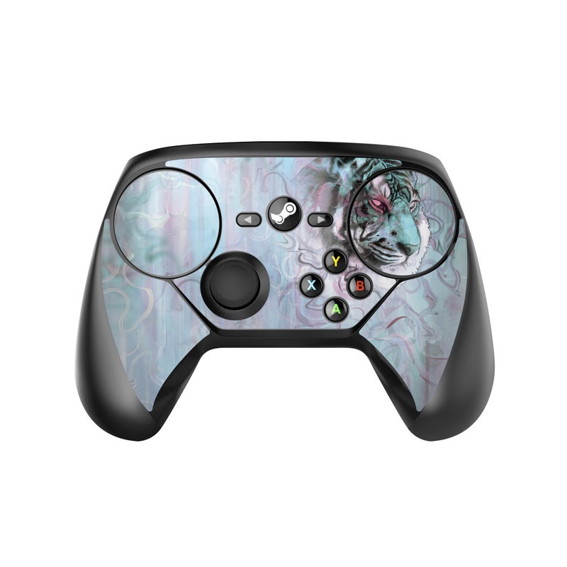 Valve Steam Controller Skin design of Watercolor paint, Illustration, Art, Visual arts, Drawing, Graphic design, Pattern, Painting, Acrylic paint, Fictional character, with gray, purple, black colors