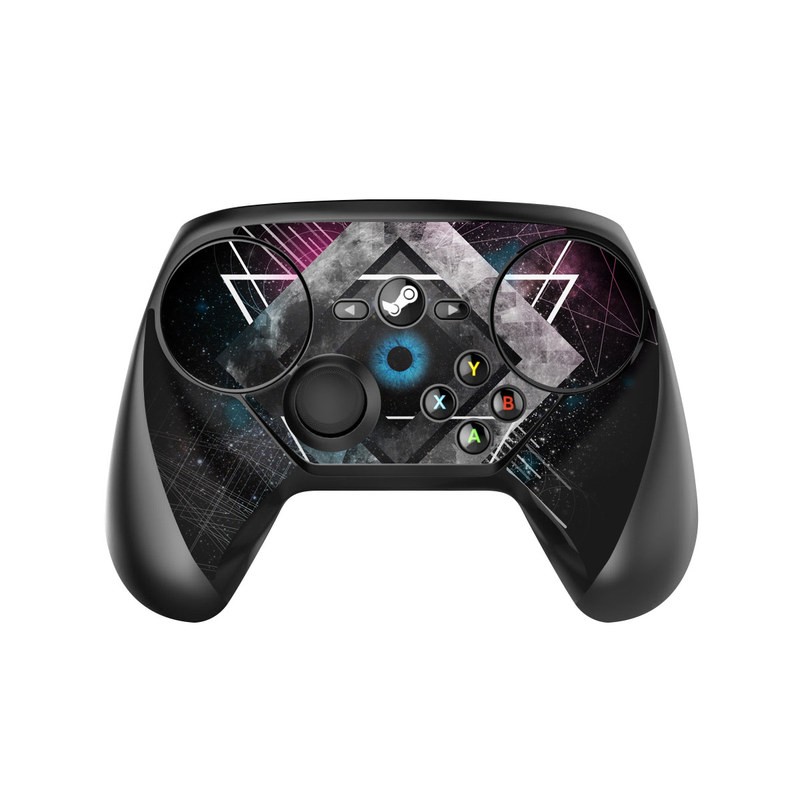Valve Steam Controller Skin design of Graphic design, Design, Pattern, Graphics, Illustration, Font, Circle, Triangle, Fractal art, Logo, with black, gray colors