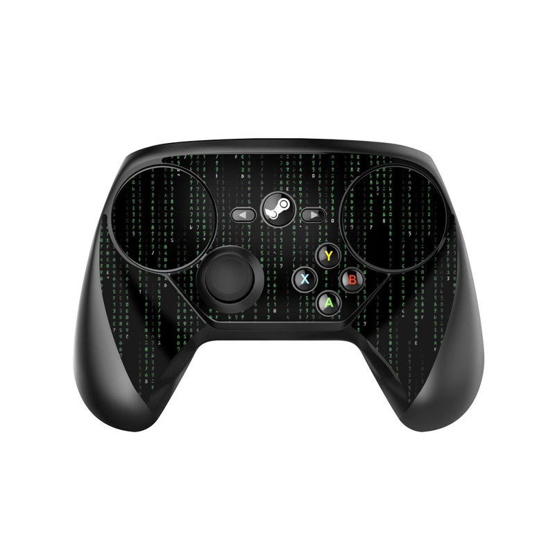 Valve Steam Controller Skin design of Green, Black, Pattern, Symmetry, with black colors