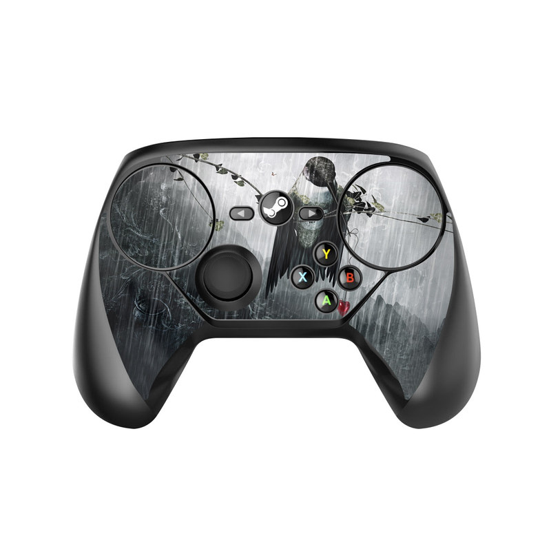 Valve Steam Controller Skin design of Water, Cg artwork, Graphic design, Fictional character, Darkness, Illustration, with black, gray, white, red colors