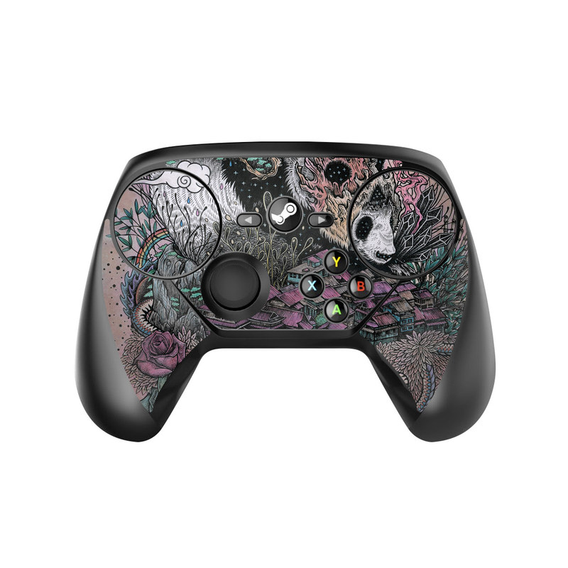 Valve Steam Controller Skin design of Illustration, Art, Fictional character, Printmaking, Marsupial, Graphic design, Rodent, Possum, with gray, black, red, blue, purple colors