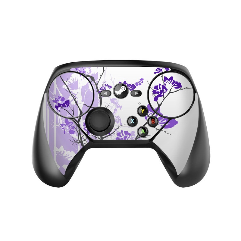 Valve Steam Controller Skin design of Branch, Purple, Violet, Lilac, Lavender, Plant, Twig, Flower, Tree, Wildflower, with white, purple, gray, pink, black colors