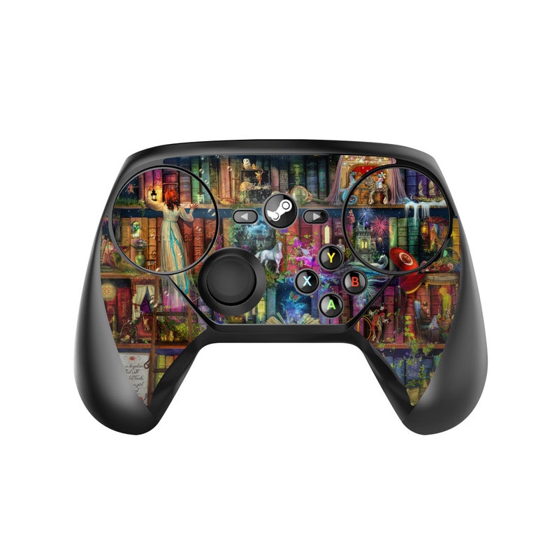 Valve Steam Controller Skin design of Painting, Art, Theatrical scenery, with black, red, gray, green, blue colors