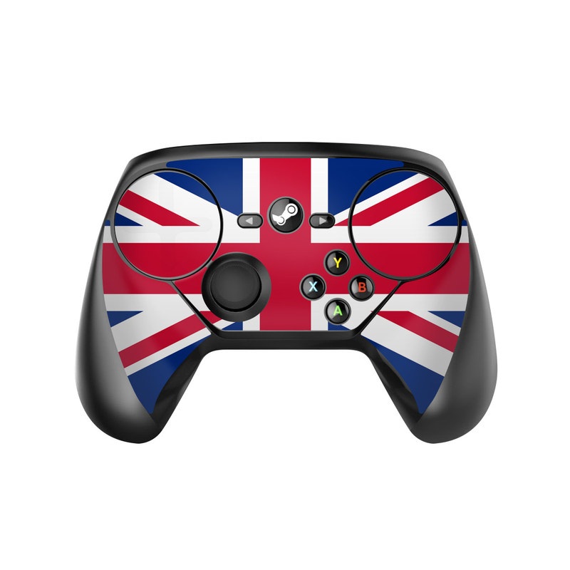 Valve Steam Controller Skin design of Flag, Red, Line, Electric blue, Design, Font, Pattern, Parallel, Flag Day (USA), with red, white, blue colors