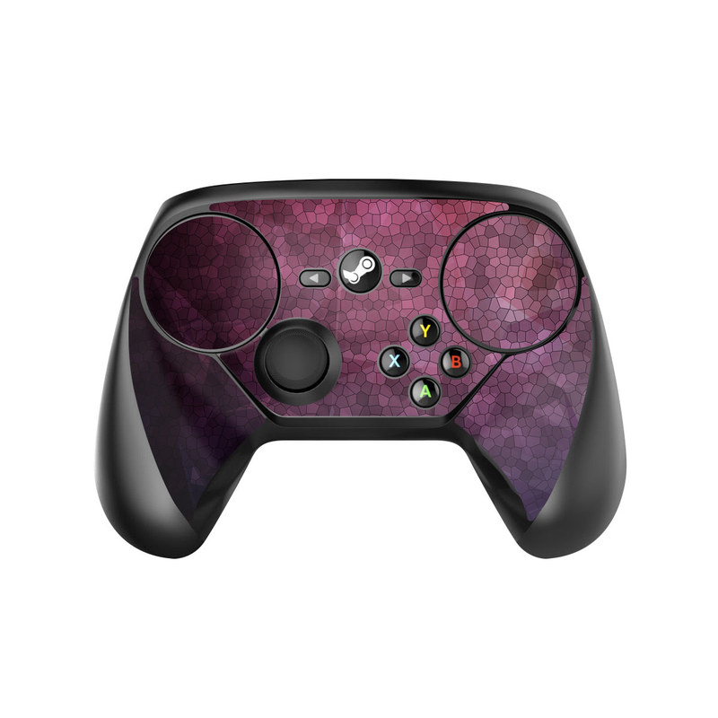 Valve Steam Controller Skin design of Purple, Sky, Red, Violet, Pink, Pattern, Design, Triangle, Line, Magenta, with black, red, purple, pink, white colors