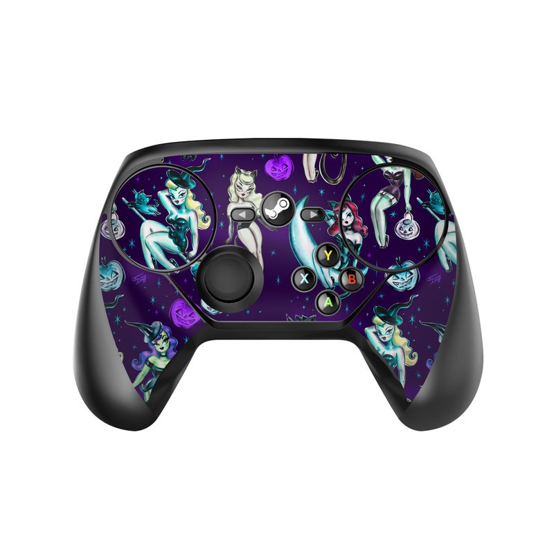 Valve Steam Controller Skin design of Illustration, Cartoon, Violet, Art, Fictional character, Graphic design, Fiction, Visual arts, Style, Graphics, with blue, green, white, yellow, red, purple colors
