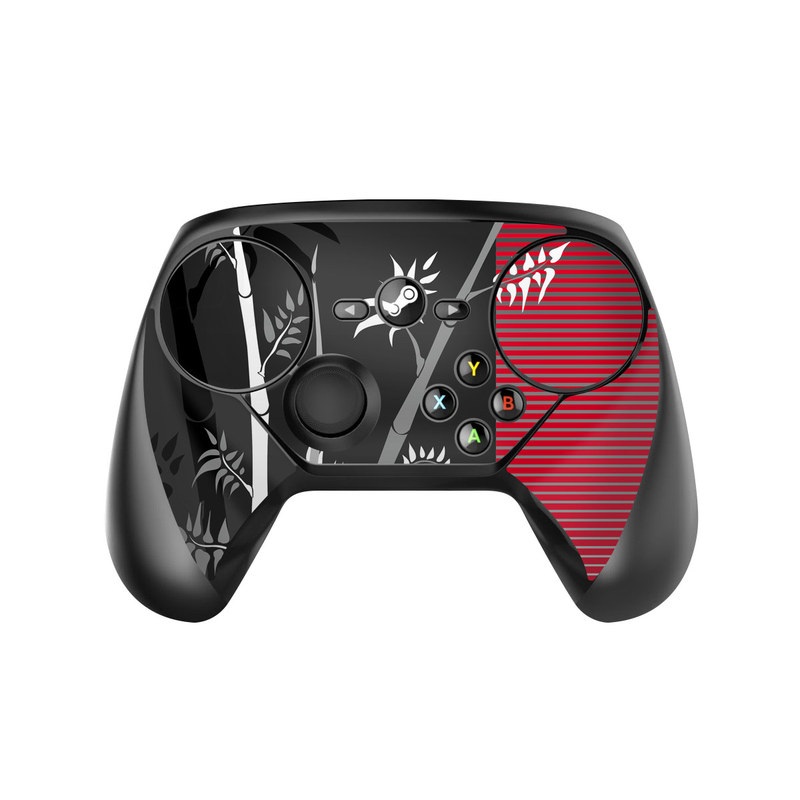 Valve Steam Controller Skin design of Tree, Branch, Plant, Graphic design, Bamboo, Illustration, Plant stem, Black-and-white, with black, red, gray, white colors