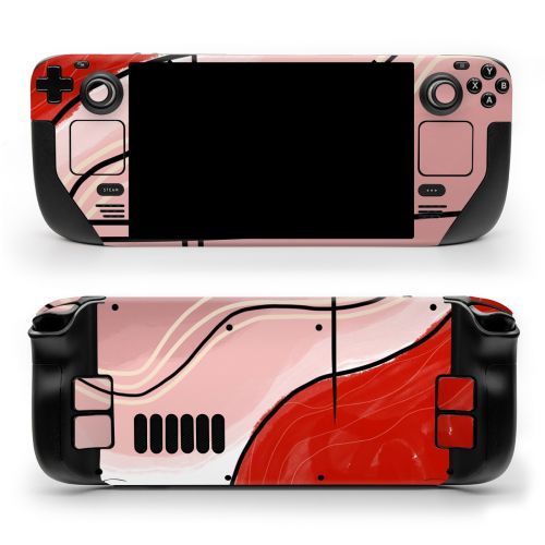 Abstract Red Valve Steam Deck Skin